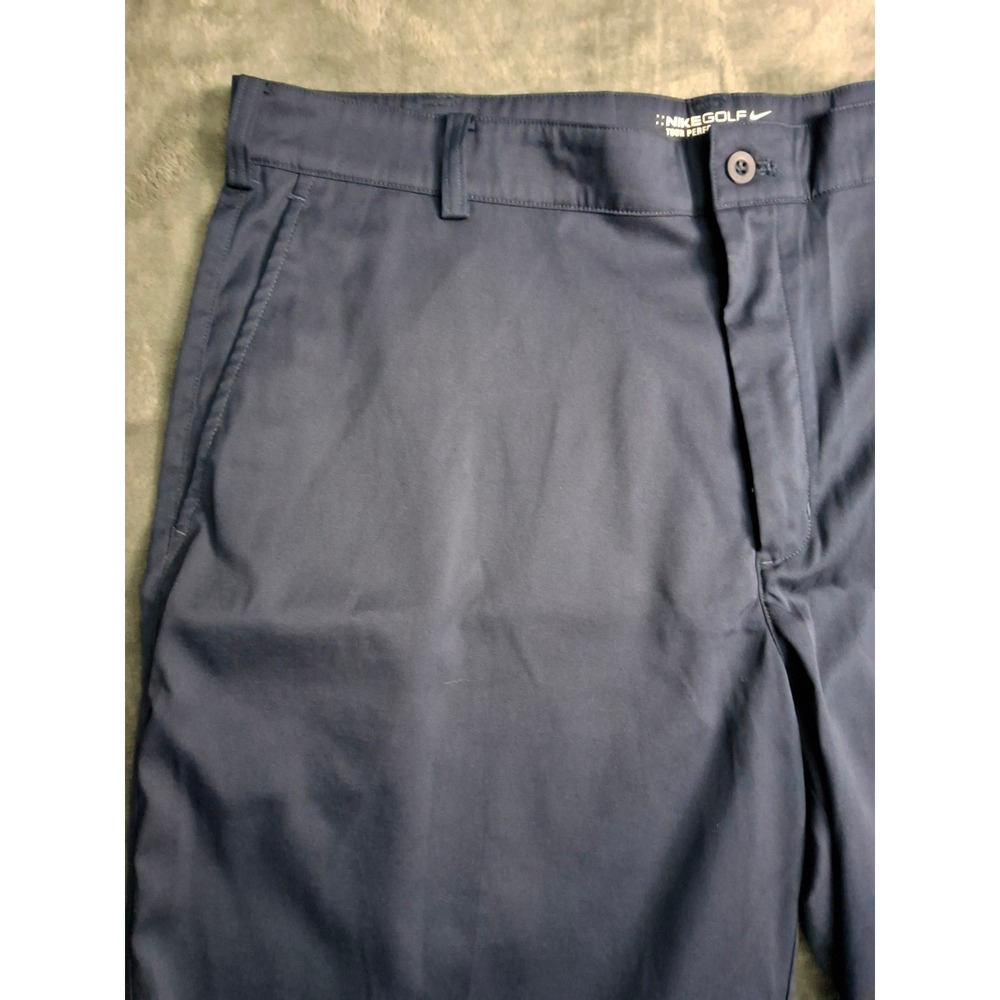Nike Golf Tour Performance Dri-FIT Mens Navy Blue Shorts Size 36 Flat Front - Picture 4 of 12
